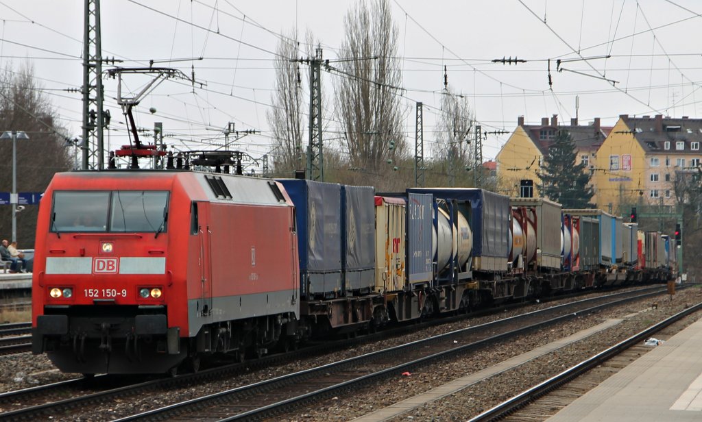 Die 152 150 in M�nchen Heimeranplatz am 3.4.2012!
