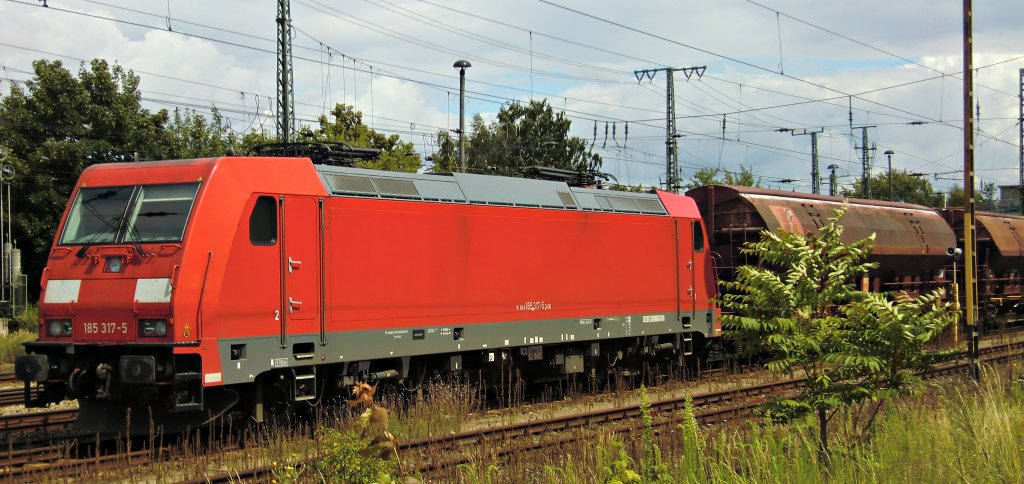 Die 185 317 am 18.7.2011 in Neubrandenburg