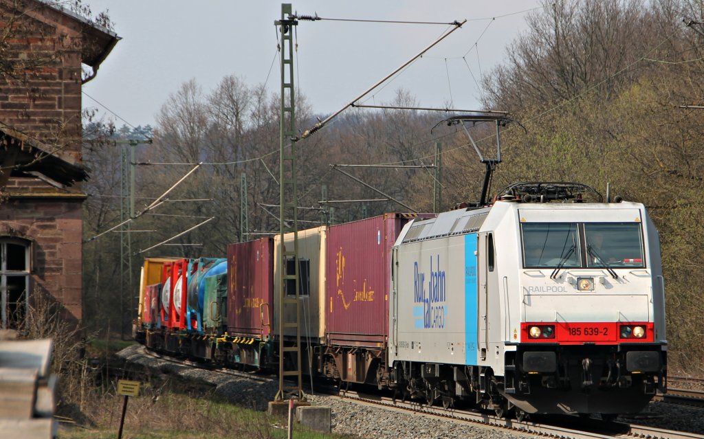 Die 185 639 in Vollmerz am 4.4.2012!