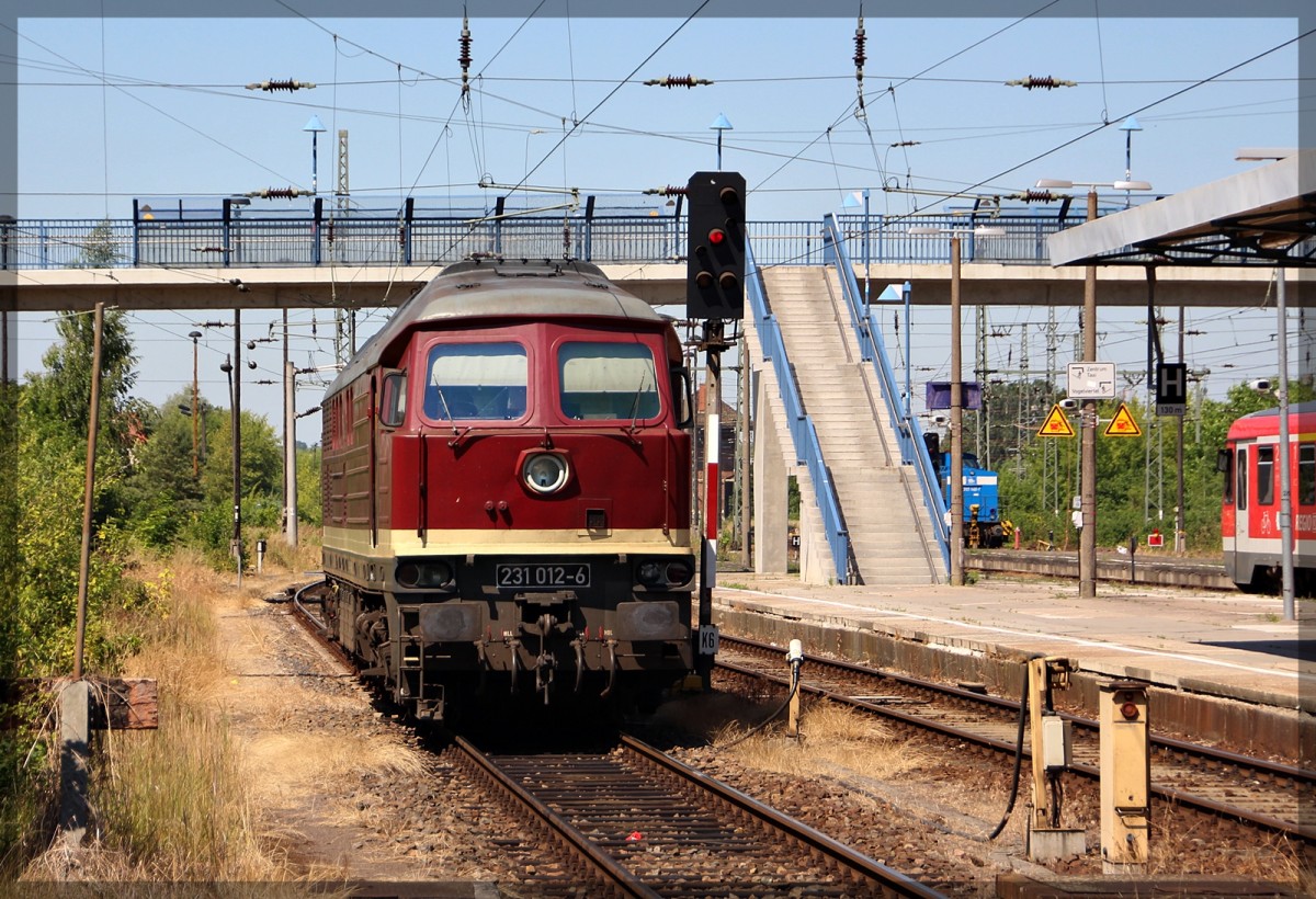 231 012 der WFL bei Rangierarbeiten in Neubrandenburg am 07.07.2015