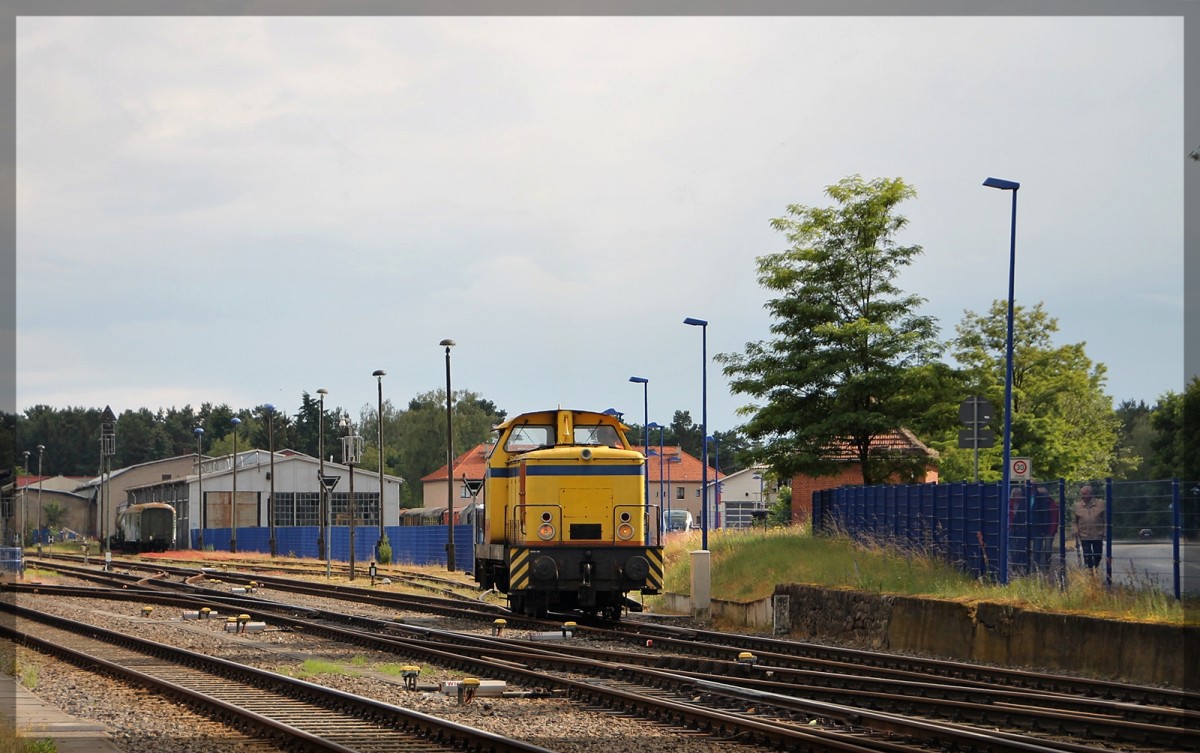 346 826 der L&W bei einer Rangierfahrt in Basdorf am 20.06.2015
