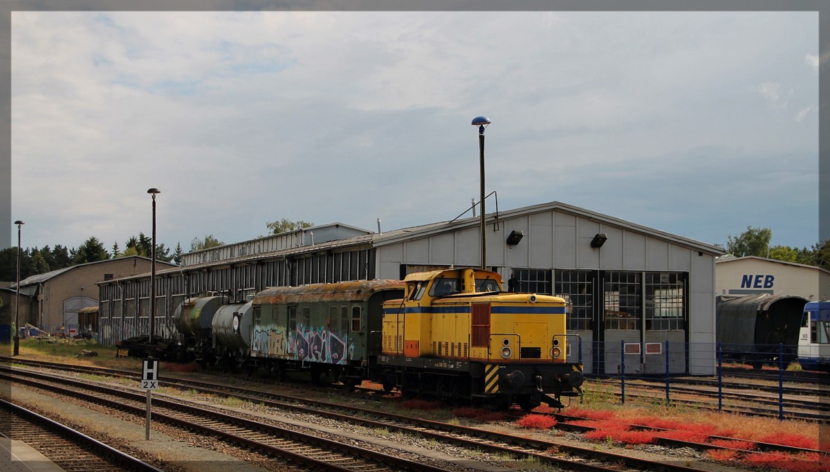 346 826 der L&W bei einer Rangierfahrt in Basdorf am 20.06.2015