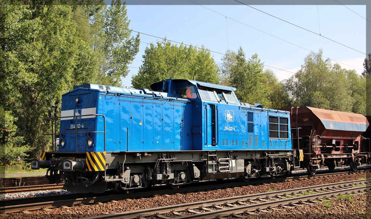 PRESS 204 012 bei der Durchfahrt von Leipzig - Thekla am 21.08.2015 