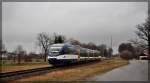VT 729 der NEB bei der Ausfahrt des Hp Hammelspring am 06.03.2016