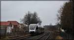 VT 0013 der NEB bei seiner Pause in Templin Stadt am 06.03.2016