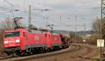 Die 152 067 mit der 152 059 bei Fulda am 2.4.2012!
