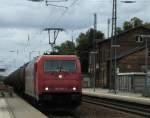Die HGK 185 605 bei der Durchfahrt in Trebbin am 10.8.2011