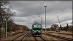 193 249 der ELL/RTB kurz vor der Abfahrt in Schwedt/Oder am 22.03.2016